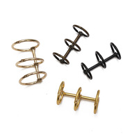 Clips de Bronce Electrochapado de Tres Orificios para Calendarios de Escritorio (Tamaños 15/20/25/30mm) para Encuadernación de Cuadernos y Hojas Sueltas