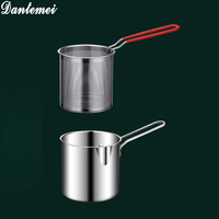 Juego de Sartenes Directo de Fábrica, Olla Anti-salpicaduras, Sartén Redonda, Olla para Freír Profunda de Acero Inoxidable, para Papas Fritas y Pollo