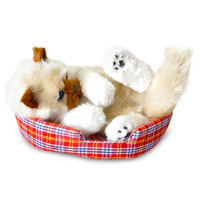 Peluche chaton adorable faite à la main, figurine de chat réaliste et moelleuse avec son couinement, pour la décoration de la maison, animal de compagnie unique, mignon et kawaii