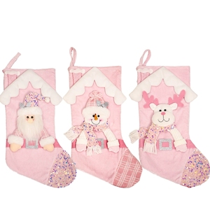 Grande <span class=keywords><strong>chaussette</strong></span> <span class=keywords><strong>de</strong></span> Noël rose scintillante pour enfants, <span class=keywords><strong>chaussette</strong></span> festive géante avec des motifs <span class=keywords><strong>de</strong></span> personnages <span class=keywords><strong>de</strong></span> dessins animés amusants, parfaite pour accrocher - Product Image 4
