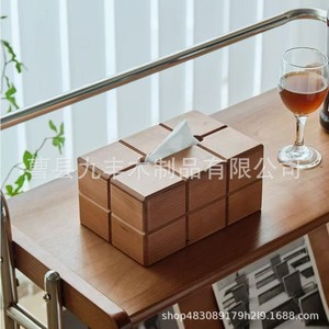 Caja de pañuelos de madera maciza de nogal negro, 50 unidades, multiusos, diseño de cubierta para almacenamiento en escritorio o sala de estar - Product Image 3