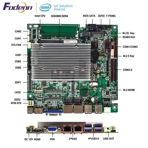 Fodenn Mini ITX Intel elkhart hồ Celeron j6412 DDR4 2 * rj48 gigbite Lan advantech công nghiệp Bo mạch chủ