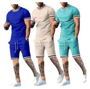 Personalizado de duas peças gráfico t shirts tshirt curto set verão homens roupas 2 peça em branco t shirt e shorts verão conjuntos masculinos