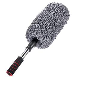 Plumeau de voiture en microfibre super douce HC haute efficacité avec brosse à manche extensible pour le nettoyage extérieur des écrous de roue/jantes/moteurs - Product Image 1