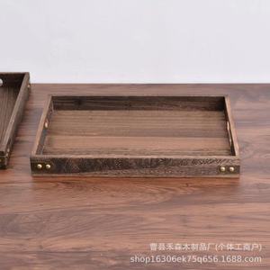 Solid wood <b>tray</b>, wooden tea <b>tray</b>, Kung Fu tea set, tea saucer, hotel <b>dinner</b> plate, square tea <b>tray</b>, charcoal <b>tray</b>, fruit plate - Product Image 2