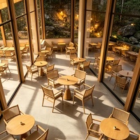 Table à manger ronde en bois massif et ensemble de chaises de café modernes, mobilier de maison imperméable pour bar, hôtel, entrée