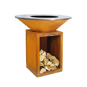 Gril de foyer extérieur en acier moderne et conique-avec roues installées pour une mobilité facile - Product Image 1