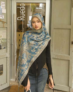 Readr to Shio Pashmina para invierno chal largo mujer bufanda Chevron Pashmina bufanda Pavo Real - Product Image 5