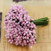 144 pièces de fleurs artificielles avec tiges pour décoration de boîtes à dragées de mariage, perles et fleurs pour bricolage
