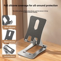 Support de téléphone pliable en aluminium, support de tablette portable pour bureau avec revêtement en silicone antidérapant et support robuste pour bureau