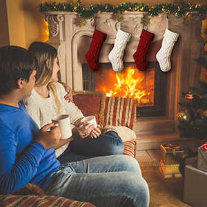 Chaussettes de Noël en gros, grande capacité, 46 cm, tricotées, pour décorations de Noël - Product Image 3