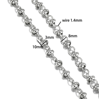 Chaîne épaisse en acier inoxydable Chaîne à boutons en forme de cercle Chaînes de bijoux Chaînes pour femmes Accessoires pour colliers Fabrication de bijoux