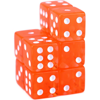 Vente en gros de dés acryliques D6 transparents 5 couleurs carrés de 16mm pour le MDN pour MTG Tenzi Bunco jeux de société de table enseignement des mathématiques