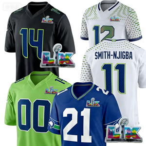 Maglia 2026 Seattle Seahawks Nuova Divisa da Football Americano con Logo Ricamato 3D Cucito - Personalizzabile da Fabbrica Cinese per Grossisti - Product Image 1