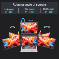 FOPO S788 Moniteur Quadri-Écran Portable 16 Pouces, Triple Extension d'Écran pour Ordinateur Portable, Connexion à Câble Unique