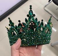 2025 luxe surdimensionné couronne galvanisée cheveux bijoux strass couronnes de mariée gâteau décorations coiffes mariage couronne