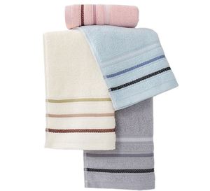 Serviette rayée 100 % coton pour le visage et le bain, douce, absorbante, séchage rapide, ne laisse pas de fibres, vente en gros fabricant - Product Image 2