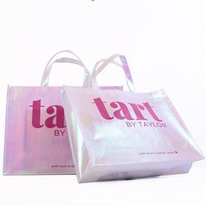Custom Large Capacity Holographic Packaging Laser <b>Metallic</b> Laminated Non-Woven PP Non Woven Eco Shopping <b>Tote</b> <b>Bags</b> With Logo - Product Image 5