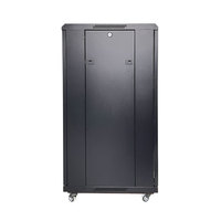 Armoire de serveur 22U en acier laminé à froid sur mesure, protection IP20, coffret réseau 19 pouces pour centre de données, verre trempé en stock
