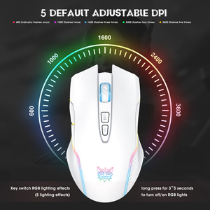 Ratón Inalámbrico para Juegos <span class=keywords><strong>Onikuma</strong></span> <span class=keywords><strong>CW905</strong></span> Silencioso, 2.4GHz Recargable, Ratón Óptico USB con Retroiluminación para PC y Portátil - Product Image 4