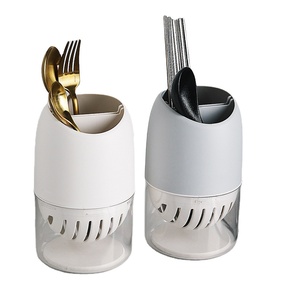 Best price plastic spoon knife forks storage box cutlery drain rack kitchen cutlery organizer