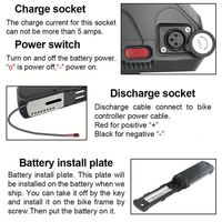 Baterai Lithium EU STOCK 48V 13AH Downtube 30A BMS untuk Konektor Sepeda Listrik Ban Tebal Dewasa