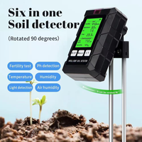 6 en 1 détecteur de sol testeur de sol pH température humidité lumière du soleil air humidité nutriment fertilité mètre outil de jardinage
