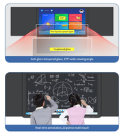 Tableau interactif tactile nano 4K de 75/86/98 pouces à 20 points avec cadre métallique pour l'éducation et l'utilisation en classe