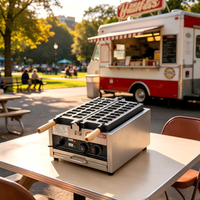 Gaufrier Électrique Commercial en Forme d'Ours Grande Capacité 20 Grilles Antiadhésif Arrêt Automatique – Idéal pour la Vente Ambulante à Fort Volume