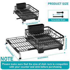<b>Kitchen</b> Storage Rack with Adjustable Countertop, Drain Bowl and Dish Rack, Sink, <b>Pull</b>-<b>out</b> Household Storage Rack - Product Image 3
