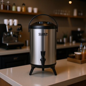 Dispensador de bebidas aislado de acero inoxidable Slukp de 8L con grifo para bebidas frías y calientes - Product Image 2