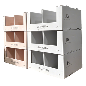 Boîte de présentation en carton ondulé PDQ avec logo imprimé en CMJN, design personnalisé, pour les produits cosmétiques et les soins de la peau en magasin de détail - Product Image 4