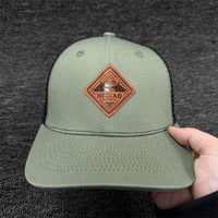 Casquette Trucker Richardson 112 personnalisée avec logo en cuir, haute qualité, 6 panneaux en toile, ajustement réglable, unisexe adulte