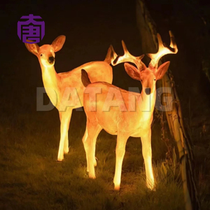 Lámpara de ciervo de resina transparente y fibra de vidrio IP65 personalizada, luz navideña para exteriores, para decoración de parques, césped y jardín. - Product Image 3
