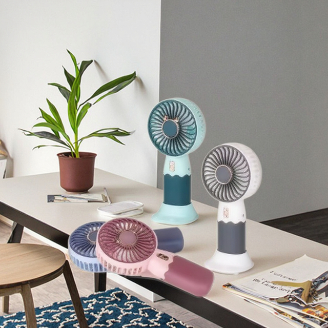 Mini Portable USB Handheld Fan Custom Logo Foldable Bladeless One-Speed for Students Outdoor Use