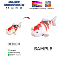 Coussin en peluche personnalisé en forme de poisson Koi, animal en peluche coloré, coussin corporel doux, décoration de chambre, vente en gros, souvenir de voyage