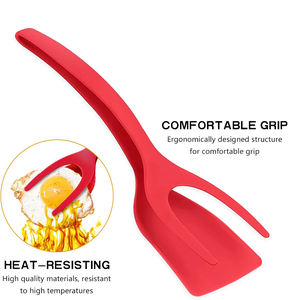 Espátula multifunción 2 en 1 con agarre y tapa de silicona, cocina, tortitas, pan, abrazadera, herramienta para barbacoa, pinzas, espátula para huevos - Product Image 6