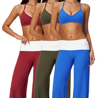 Soutien-gorge de sport à faible impact FWX9666 pour femme, à bretelles fines, col en V, en nylon et élasthanne, séchage rapide, respirant, avec coussinets amovibles, idéal pour le yoga et l'entraînement