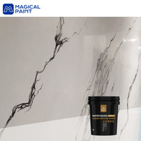 Peinture liquide murale transparente effet miroir, imitation marbre, à base d'eau, finition Aurora, polie, imperméable, pour application au pinceau