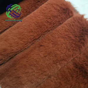 Rabbit Fur Fabric China Factory Wholesale Cutting Groove Short Fur Faux Rabbit Fur Plush Fabric Mink Fur Strips For Garment Home Textile