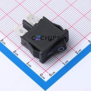 HX KCD1-110 Rocker Switch Through hole Component (THT) Switch Without Solder Tab Black 2A - Product Image 1