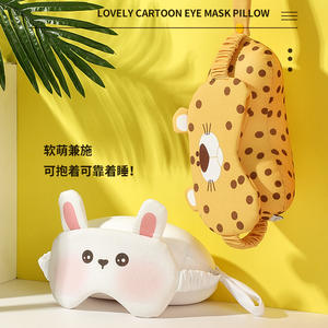 Almohada de viaje en forma de U con máscara para los ojos, diseño de conejo, 28x26x14cm, para adultos, almohada portátil de apoyo para el cuello - Product Image 5