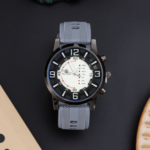 Men's silicone strap <b>watch</b>, casual trendy student quartz <b>watch</b>, men's fashionable and personalized wristwatch wholesale. - Product Image 1