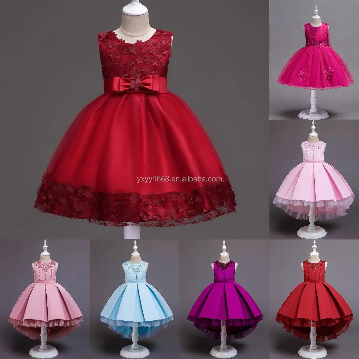 Moda Vestido De Noite Meninas Jovens Roupas De Verão Infantil Princess Dress Girl Baby Host Dress