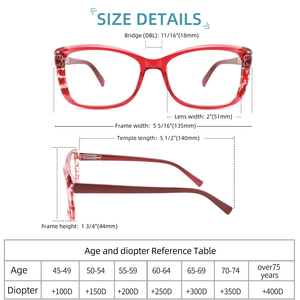 2025 Anti Blue Light Blocking PC Frame Reading <strong>Glasses</strong> Readers Anti Glare Women <strong>Prescription</strong> Diopter 1.0 to 4.0 - Product Image 6