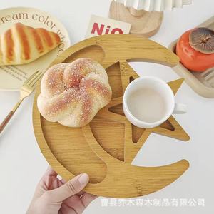 Wooden Star Moon Shaped Bread Cup <b>Mat</b> Insulation Placemat <b>Plate</b> Solid Wood Home Desktop Coaster - Product Image 2