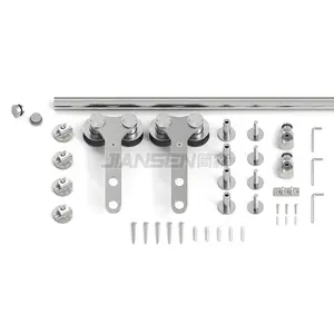 Smoothly And Quietly Hanger Roller Flat Track Kit Roller Sliding Stainless Steel Barn Door Hardware Kits