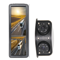 Monitor de Autobús con Pantalla AHD de 12.3 Pulgadas, Monitor de Espejo con Imágenes Dobles Divididas, Grabación Lateral, Monitor de Espejo para Camión