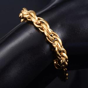 <span class=keywords><strong>Bracelet</strong></span> épais en acier inoxydable style punk avec chaîne en corde pour femmes et hommes, bijou de cheville, <span class=keywords><strong>bracelet</strong></span> de poignet ou de main en métal - Product Image 4