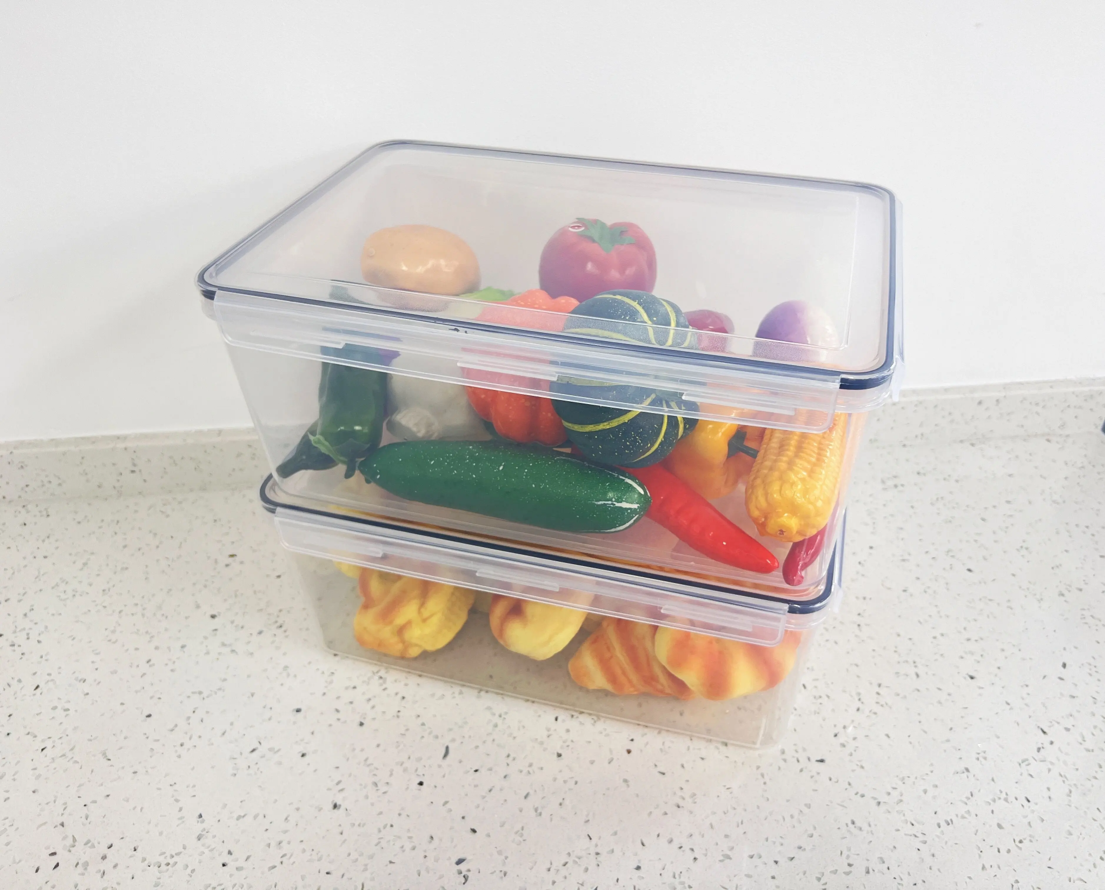 11L large plastic food storage containers bread container box with lids for kitchen organization